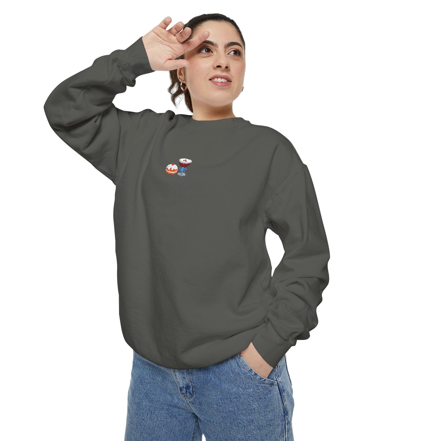 Hanukkah Crewneck Sweatshirt - Coffee & Donuts, But Make It Festive - Fairly Flora