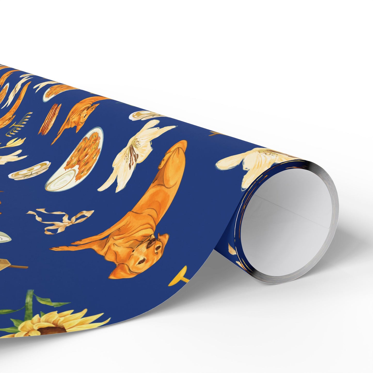 Hanukkah Gift Wrapping Paper - Labradors & Latkes