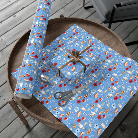 Hanukkah Gift Wrapping Paper - Shelties & Sufganiyot - Fairly Flora