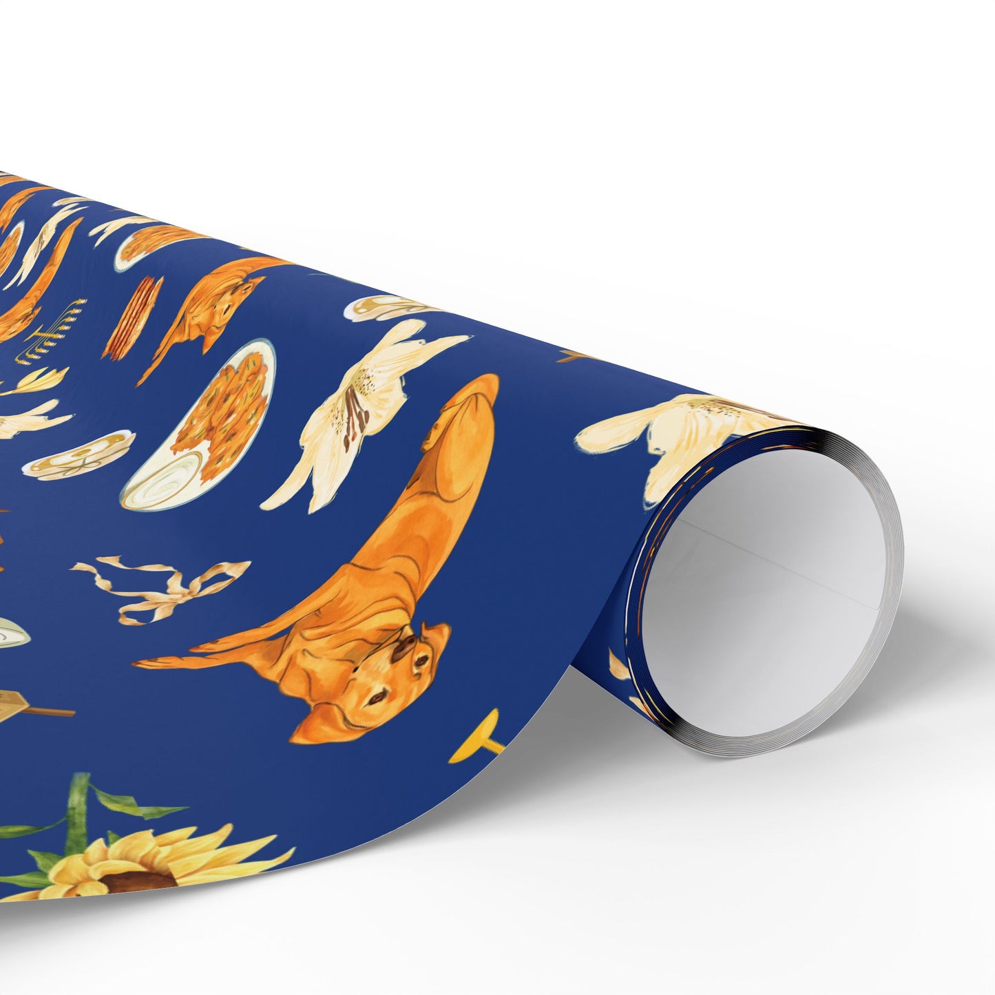 Hanukkah Gift Wrapping Paper - Labradors & Latkes